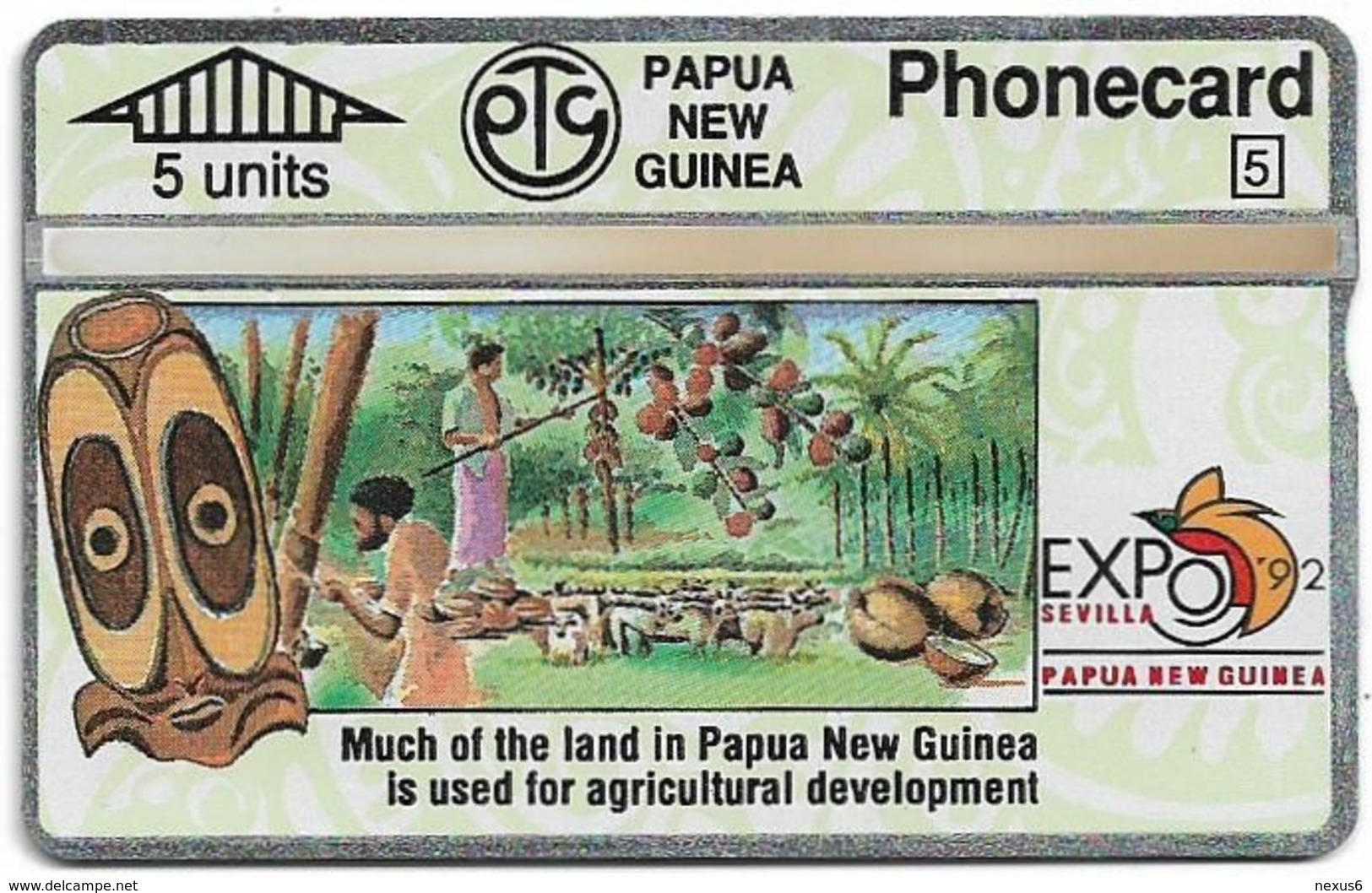 Papua New Guinea - Telikom - L&G - Agricultural Development - 209C - 05.1992, 5U, 12.000ex, Mint - Papua Nuova Guinea