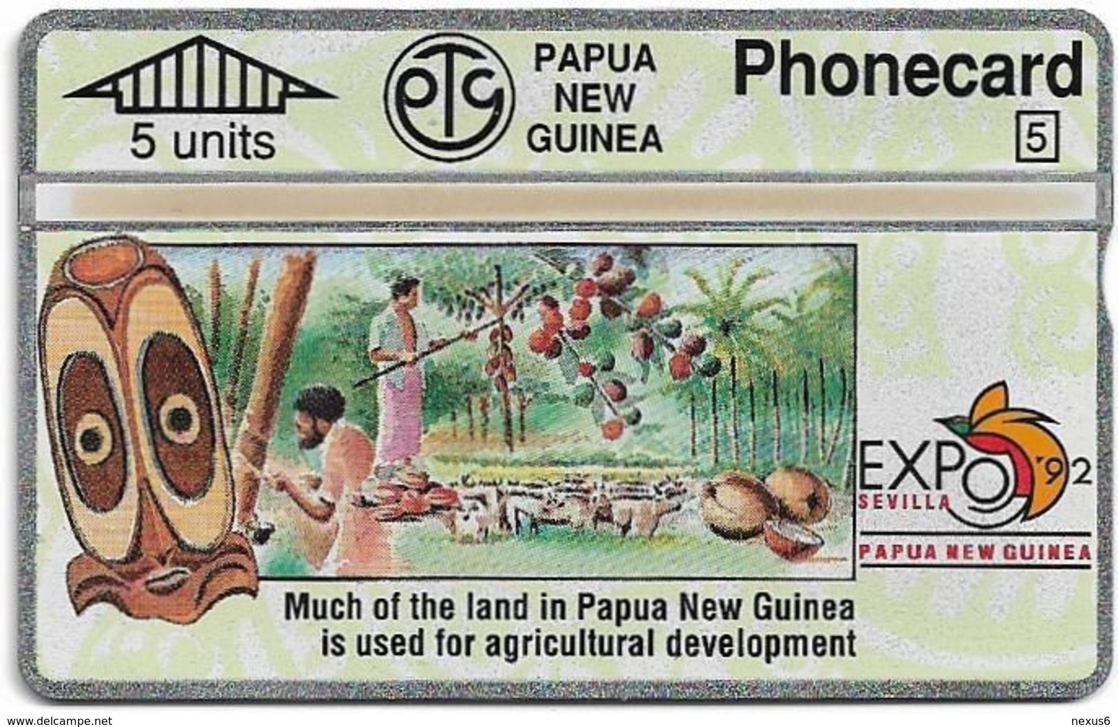 Papua New Guinea - Telikom - L&G - Agricultural Development - 306D - 01.1993, 5U, 20.000ex, Mint - Papua Nueva Guinea