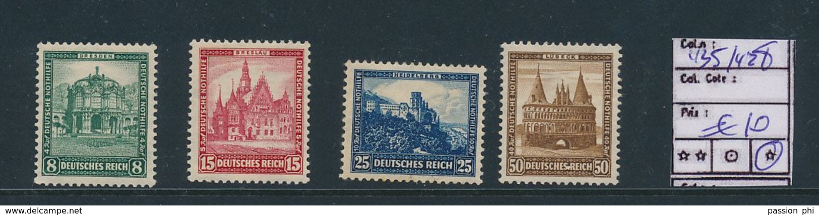 GERMANY YVERT 435/438 LH - Ungebraucht