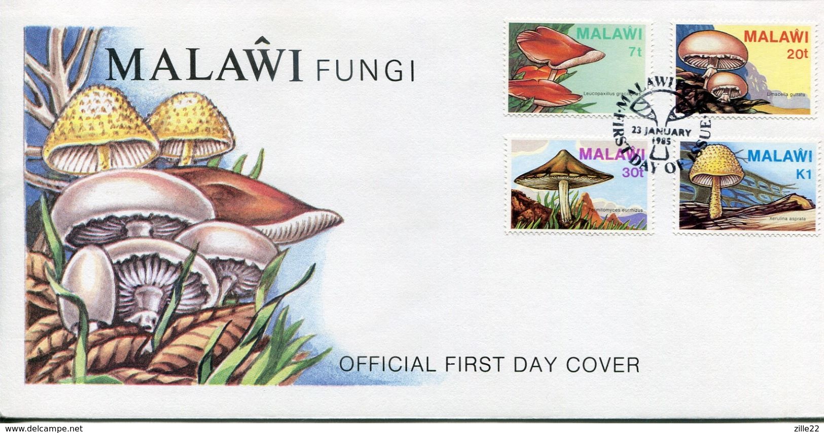 Malawi Mi# 441-4 Used On FDC - Flora Fungi Mushrooms - Malawi (1964-...)