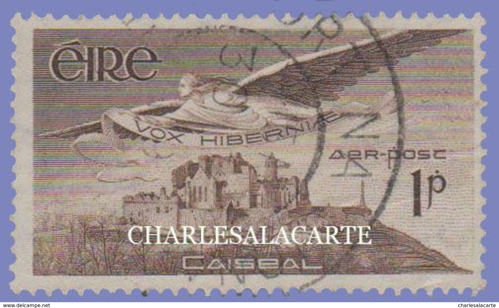 EIRE IRELAND 1948-1965 AIRMAIL STAMP 1p. SEPIA  S.G. 140  FINE USED - Aéreo