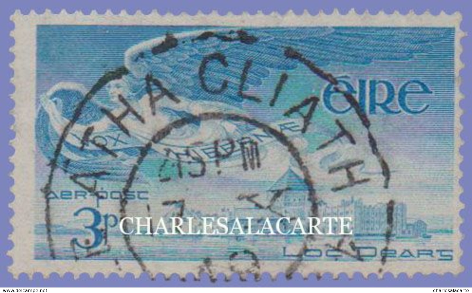 EIRE IRELAND 1948-1965 AIRMAIL STAMP 3p. BLUE  S.G. 141  FINE USED - Airmail