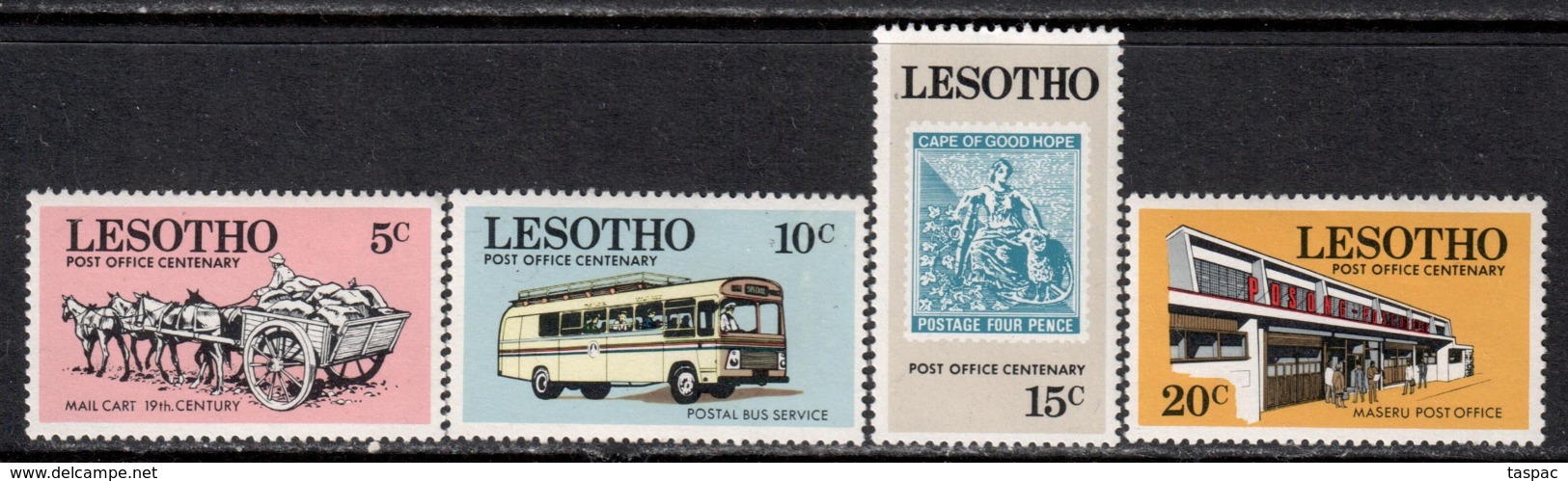 Lesotho 1972 Mi# 120-123 ** MNH - Centenary Of Mail Service In Lesotho - Lesotho (1966-...)