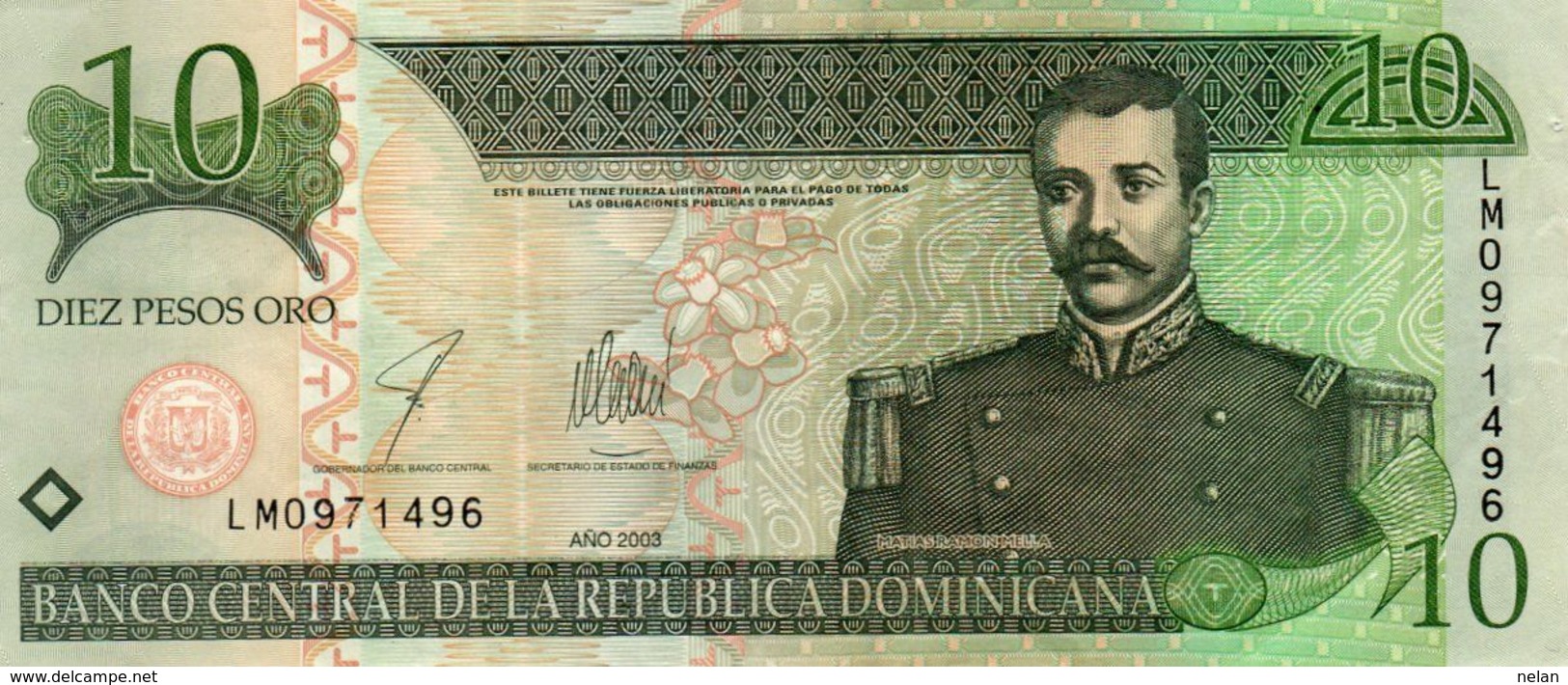 DOMINICAN REPUBLIC  10 PESOS ORO 2003 P-168c   Aunc - Repubblica Dominicana