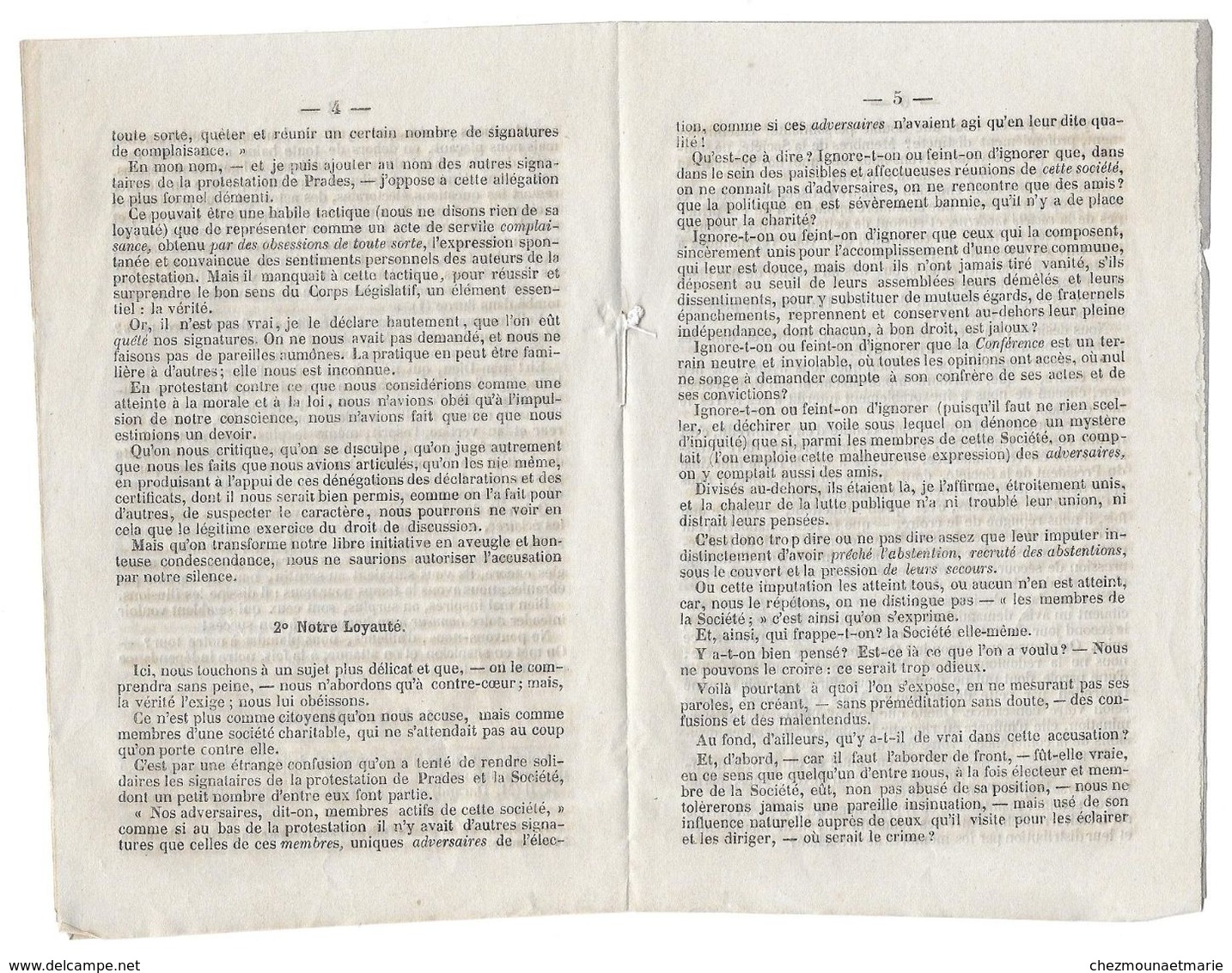 LIVRET DE PROPAGANDE PAR JOSEPH DE GELCEN EN 1863 HOMME POLITIQUE NE A PRADES POUR NE PAS VOTER PEREIRE - PYRENEES - Historical Documents