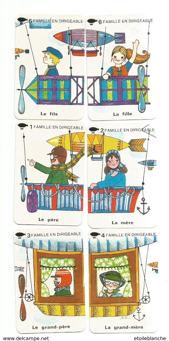 42 Cartes-jeu Illustrées, Aviation, Avion, Hélicoptère, Parachute, Dirigeable, Ballon, Fusée, Montgolfière, Humour - Other & Unclassified