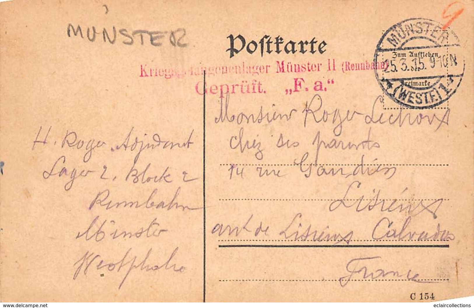 Munster         68         Carte Dessinée  Oeuf De Pâques  1915    ( Voir Scan) - Munster