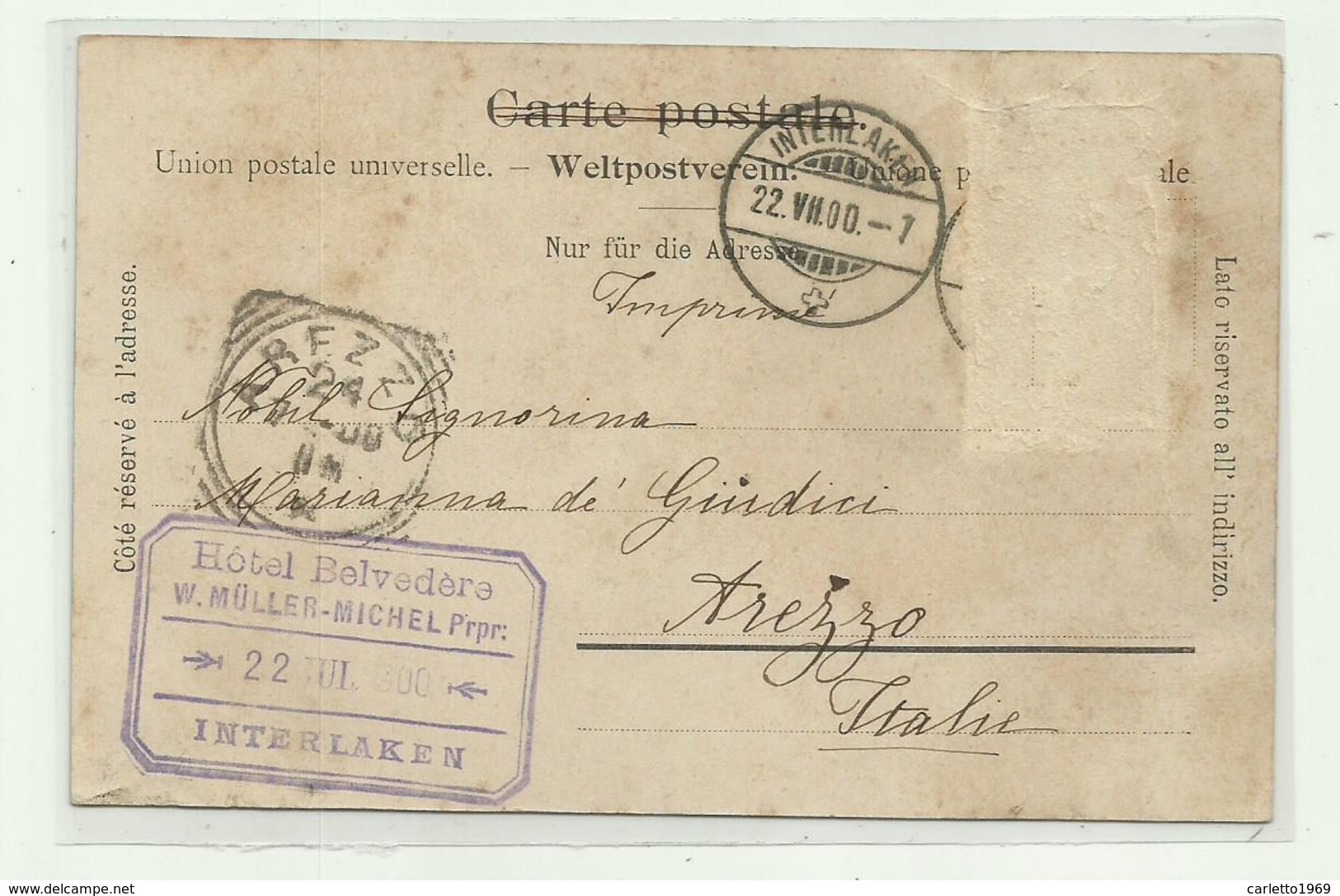 INTERLAKEN UND DIE JUNGFRAU 1900 - VIAGGIATA  FP - Interlaken