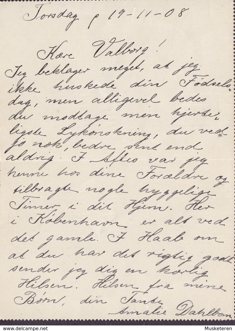 ERROR Variety Broken Frame Under 'E' In Øre Denmark Uprated Postal Stationery Ganzsache Korrespondancekort 1908 DRESDEN - Errors, Freaks & Oddities (EFO)