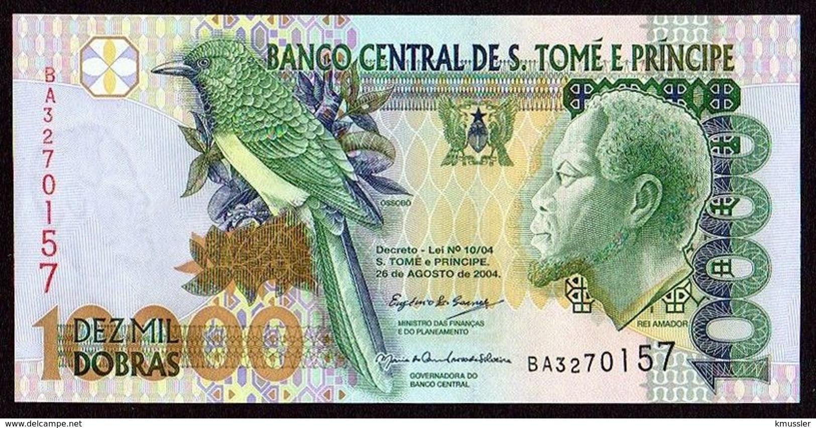 # # # Banknote Tome Und Principe 10.000 Dobras 2004 UNC # # # - São Tomé U. Príncipe