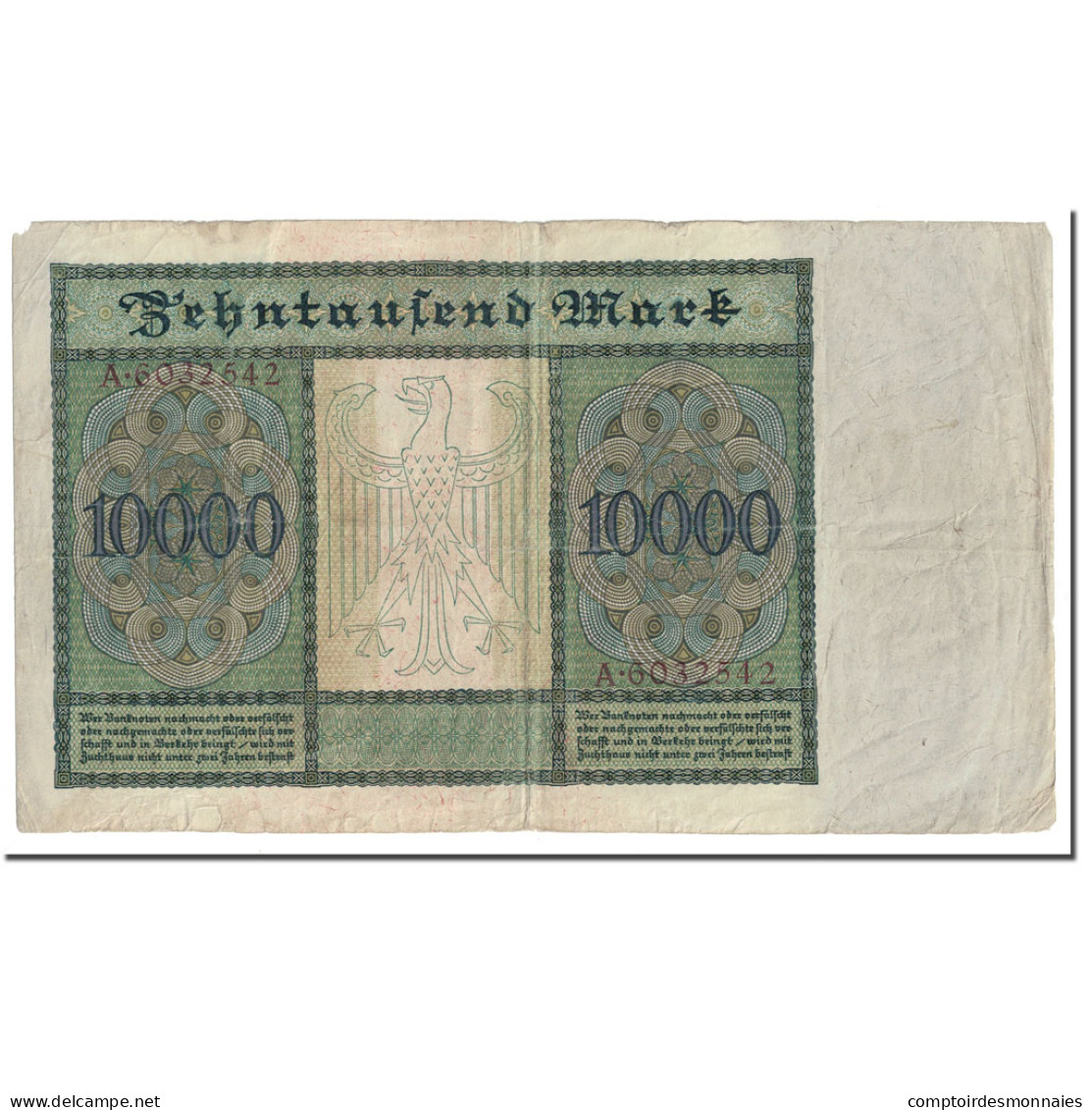 Billet, Allemagne, 10,000 Mark, 1922, 1922-01-19, KM:70, TTB - 10000 Mark