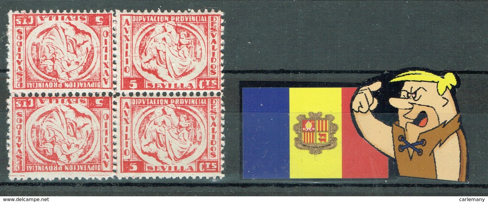 Timbres Vignettes  GUERRA CIVIL SEVILLA DIPUTACION Bloc 4 LUXE - Vignettes De Fantaisie