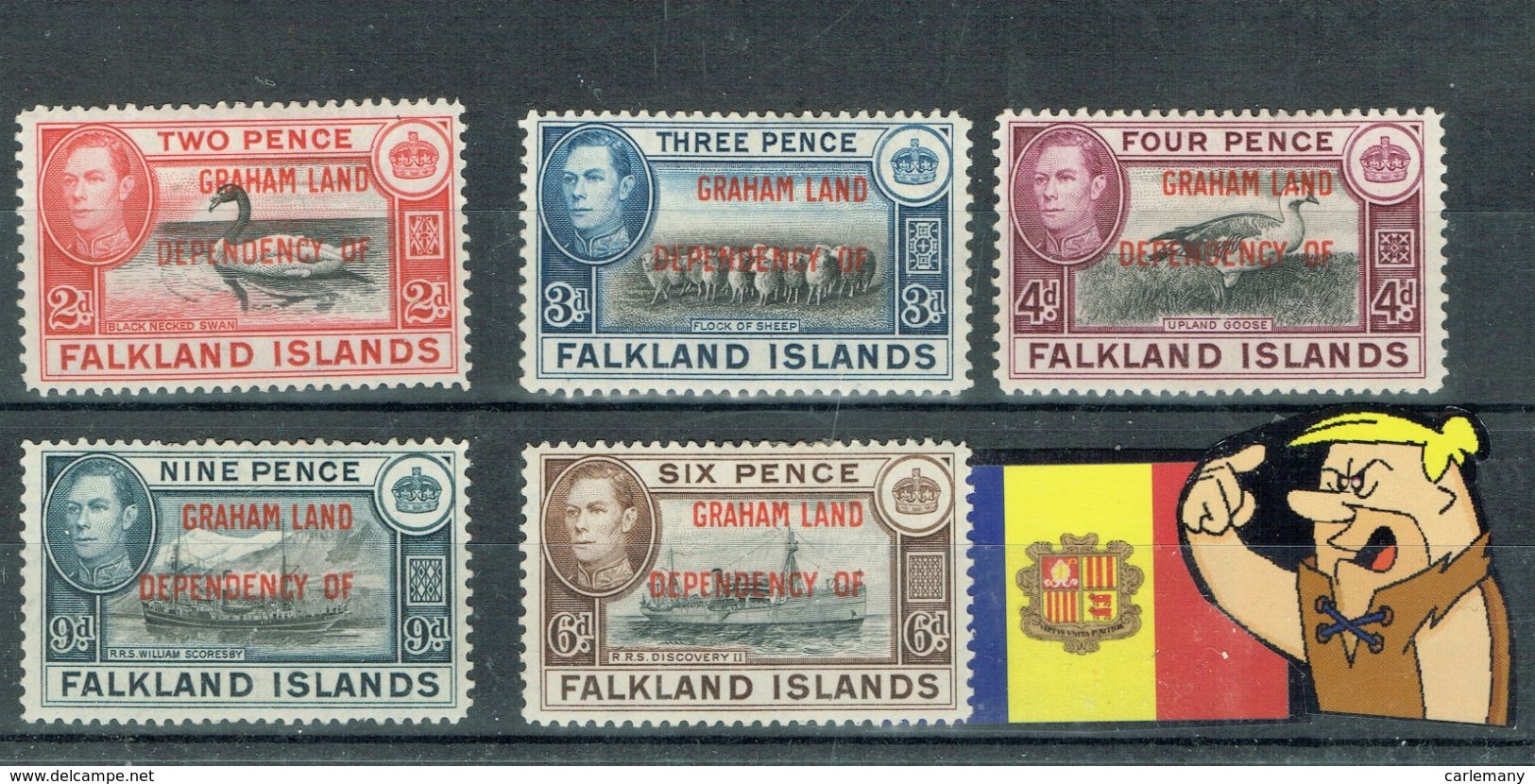 FALKAND ISLANS 5V Ch.  GRAHAM LAND - Falklandeilanden