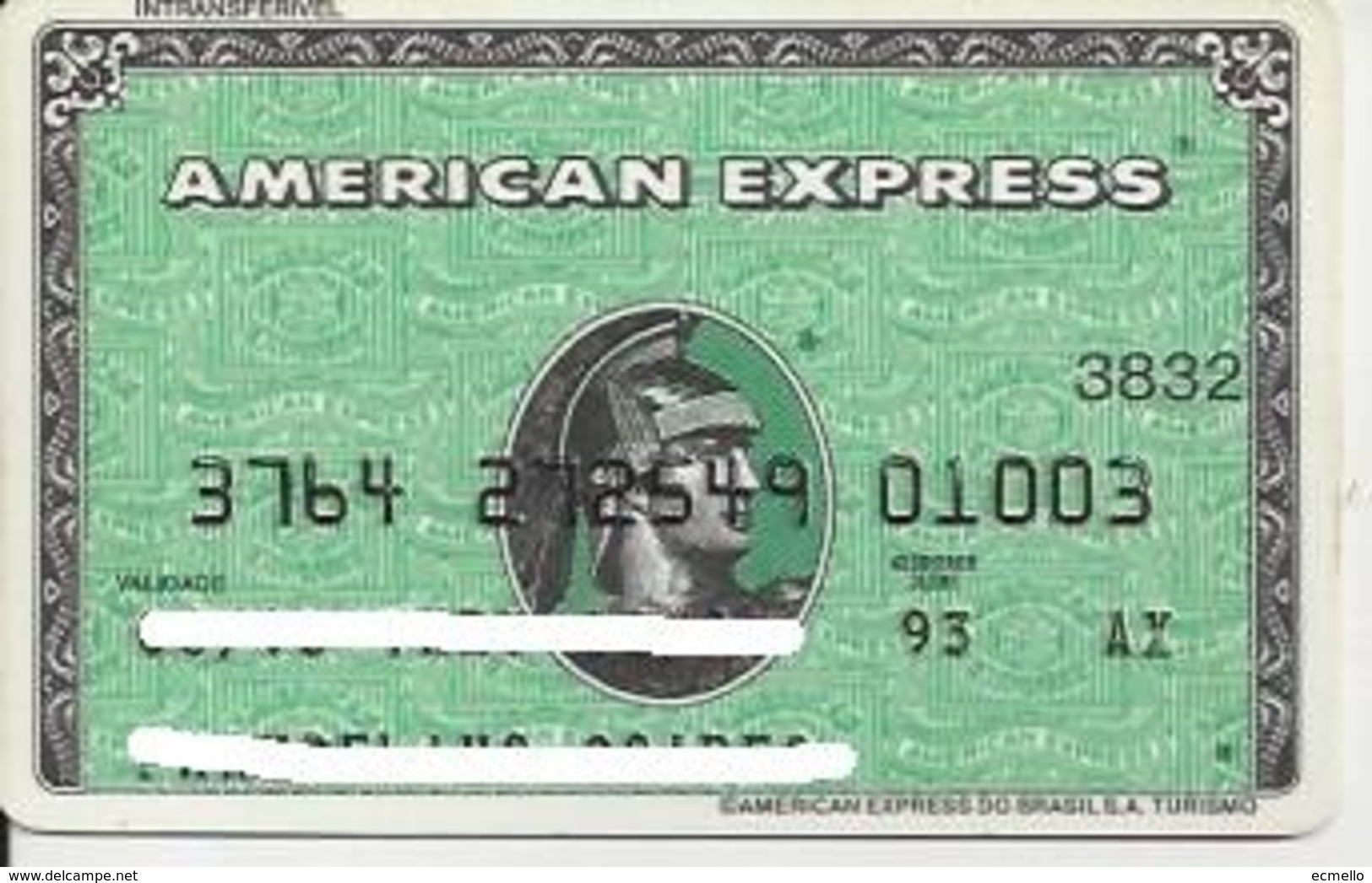 AMEX06A BRAZIL CREDIT CARD AMERICAN EXPRESS NO NAME - Cartes De Crédit (expiration Min. 10 Ans)