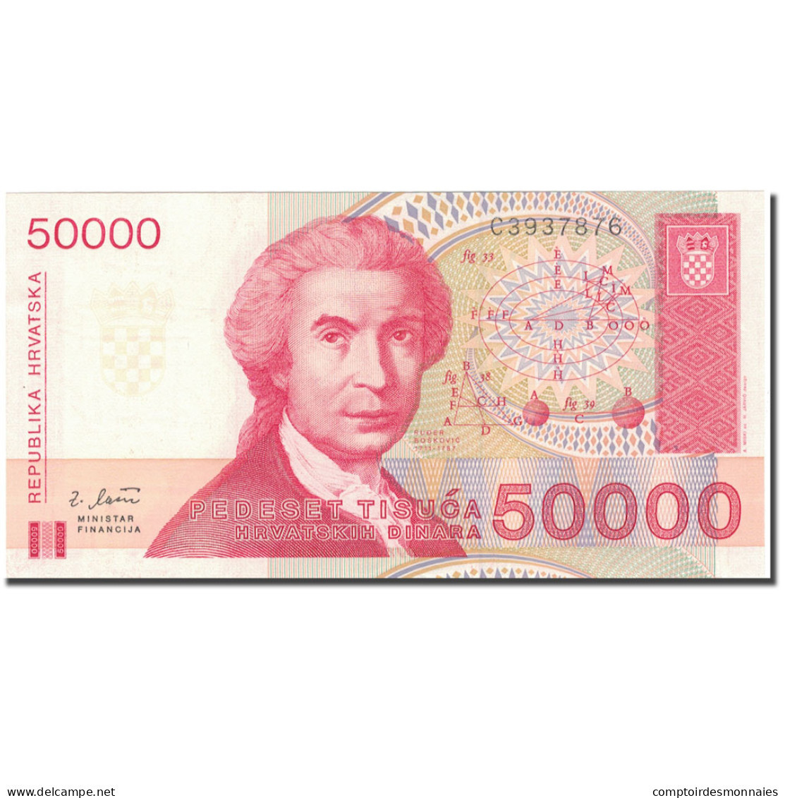 Billet, Croatie, 50,000 Dinara, 1993, 1993-05-30, KM:26a, NEUF - Croazia