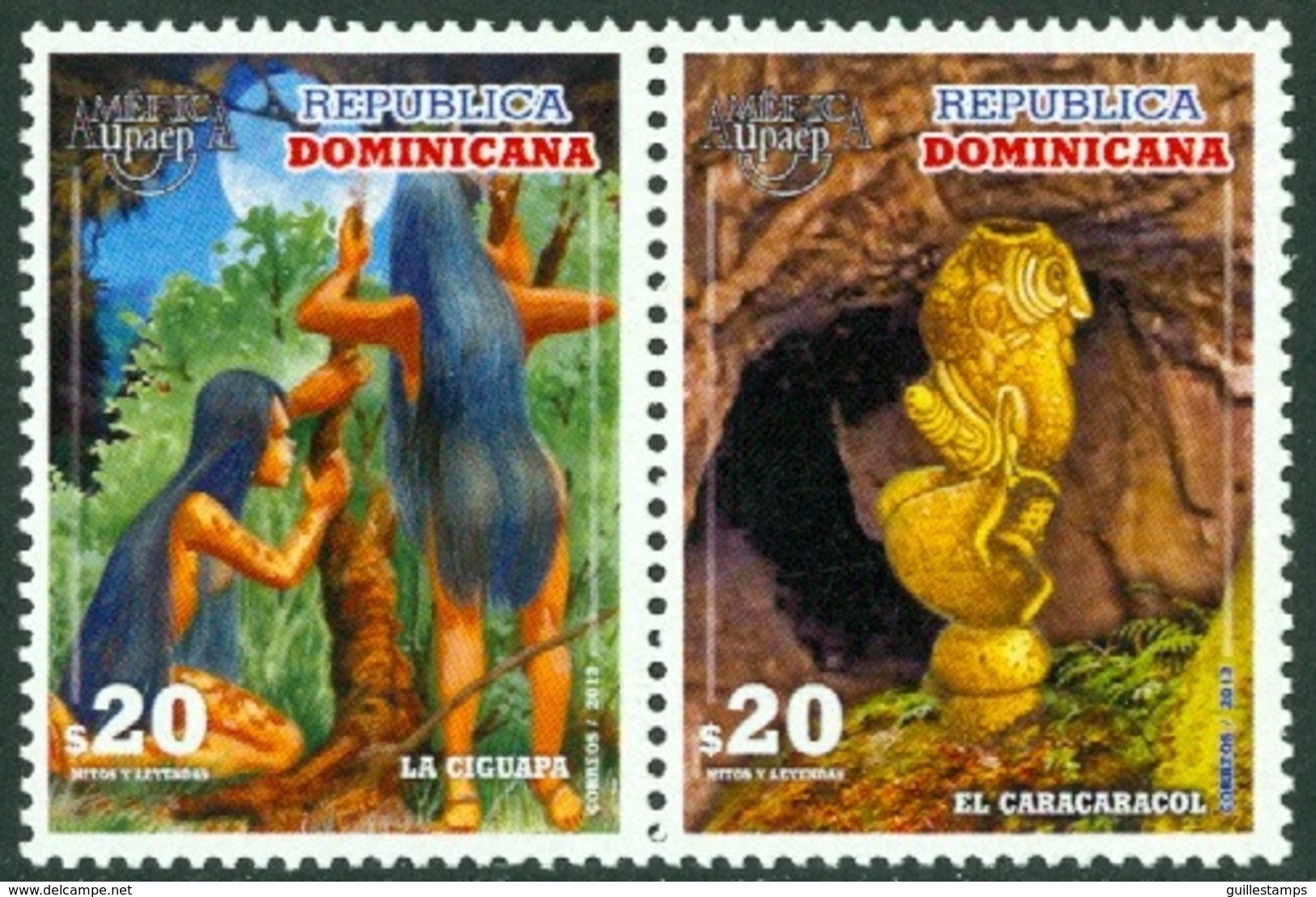 DOMINICAN REPUBLIC 2012 AMERICA-UPAEP PAIR, TALES AND LEGENDS** (MNH) - Dominikanische Rep.