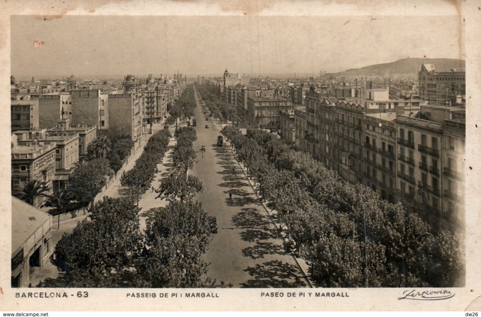 Barcelona (Barcelone) Paseo De Pi Y Margall - Foto Zerkowitz - Carte N° 63 Non Circulée - Barcelona