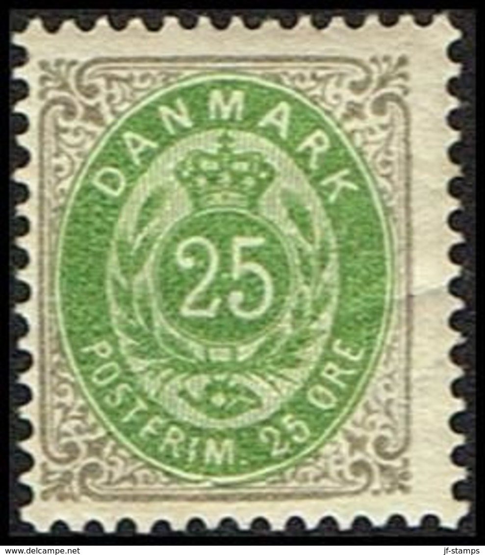 1898. Bi-coloured. 25 Øre Green/grey. Perf. 12 3/4. Watermark Large Crown. Normal Fra... (Michel 29IYB) - JF362823 - Nuevos