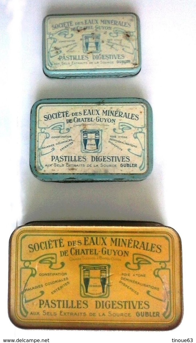 Lot De 3 Boîtes De Pastilles Digestives Châtel-Guyon Gubler Aux Sels Extraits De La Source Gubler - Boxes