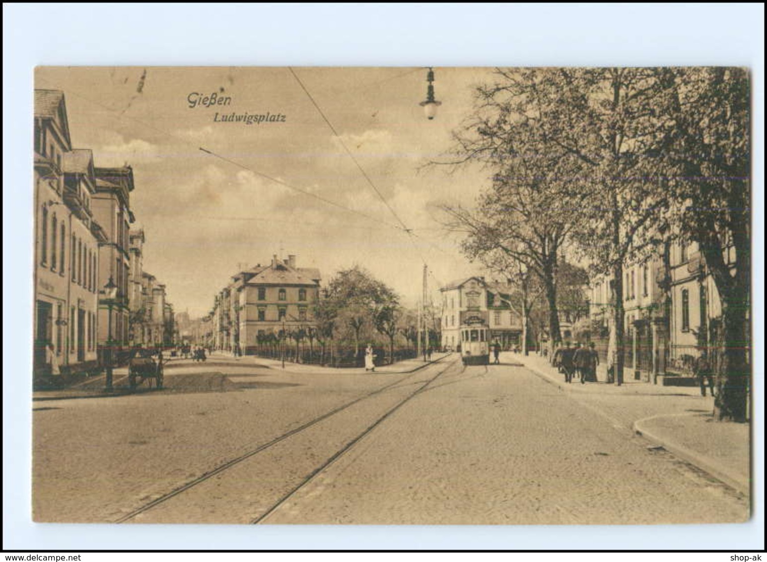 XX10234/ Gießen Ludwigsplatz Straßenbahn AK 1918 - Altri & Non Classificati