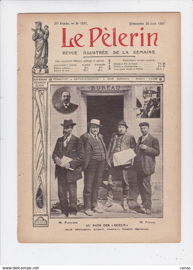 Révolte Des Vignerons Midi Narbonne Clemenceau Le Pélerin N° 1591 De 1907 Marcellin Albert Narbonne - Autres & Non Classés
