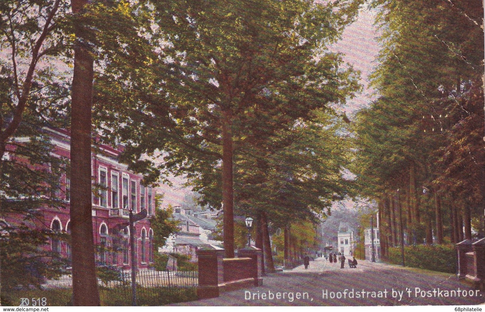 PAYS-BAS 1927 CARTE POSTALE DE DRIEBERGEN  HOOFSTRAAT BY'T POSTKANTOOR - Driebergen – Rijsenburg