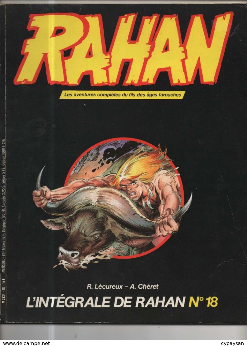 RAHAN INTEGRALE NOIRE N° 18 BE 07/1985 Cheret Lecureux (BI4) - Rahan