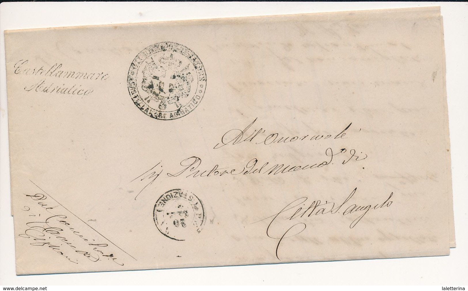 1874 CASTELLAMMARE ADRIATICO CORSIVO NERO DI COLLETTORIA RURALE - Storia Postale