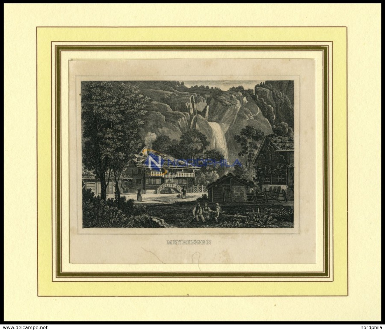 MAYRINGEN/KANTON BERN, Gesamtansicht, Stahlstich Um 1840 - Lithographies