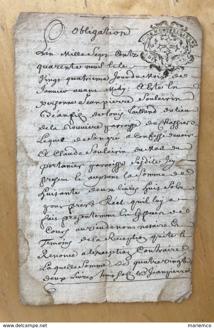 8 DOCUMENTS DIVERS  1726 - 1740 -1750 - 1780 - Manuscrits