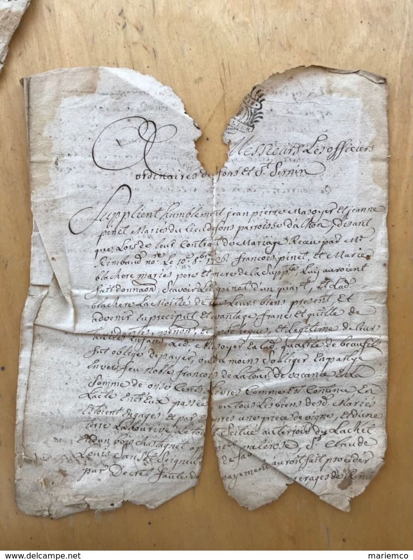 8 DOCUMENTS DIVERS  1726 - 1740 -1750 - 1780