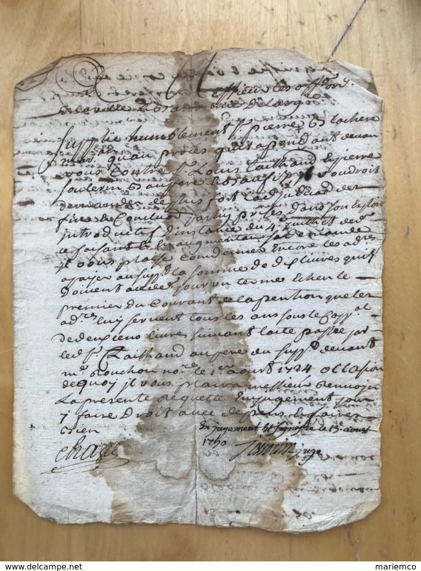 8 DOCUMENTS DIVERS  1726 - 1740 -1750 - 1780