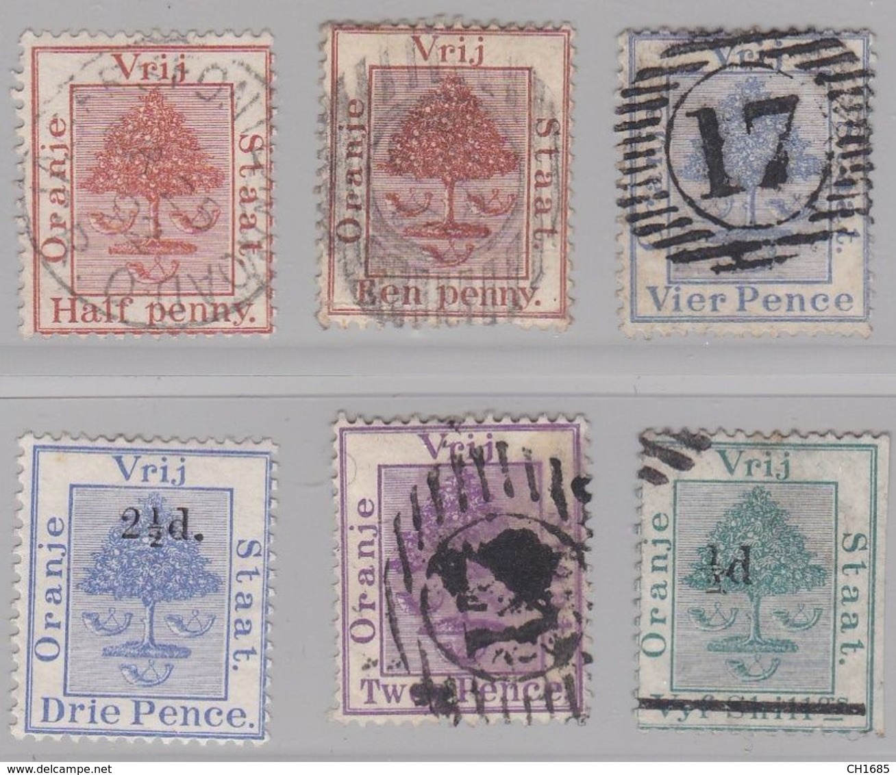 AFRIQUE DU SUD : ETAT LIBRE D'ORANGE   :  Lot De 6 Timbres (o) Et Neuf X - Orange Free State (1868-1909)