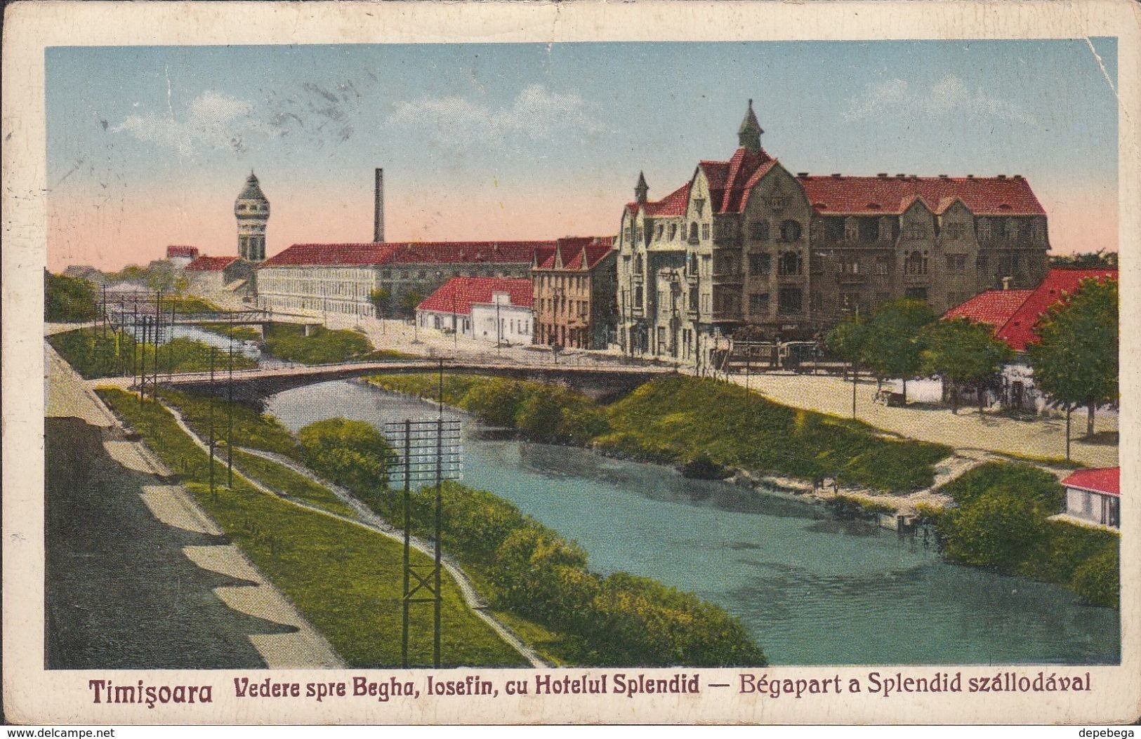 Romania - Timisoara, Palatul Gemeinhardt Sau Hotelul Splendid, Fabrica De Tigari, Turnul De Apa, 1931 (DETERIORATA). - Romania