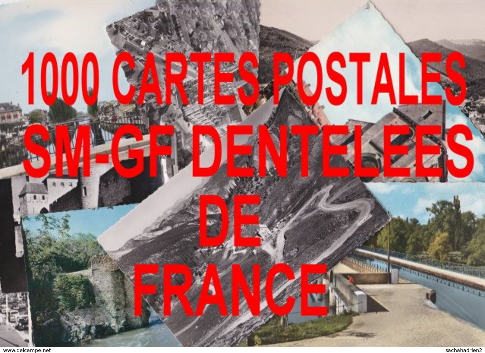 1000 CARTES POSTALES SM-GF DENTELEES DE FRANCE - 500 Karten Min.