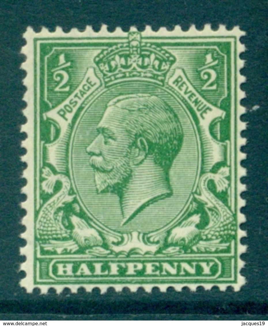 Great Britain 1913 George V Definitive Stamp 1/2 D Green SG 351 N14(1) Mint Never Hinged - Ungebraucht