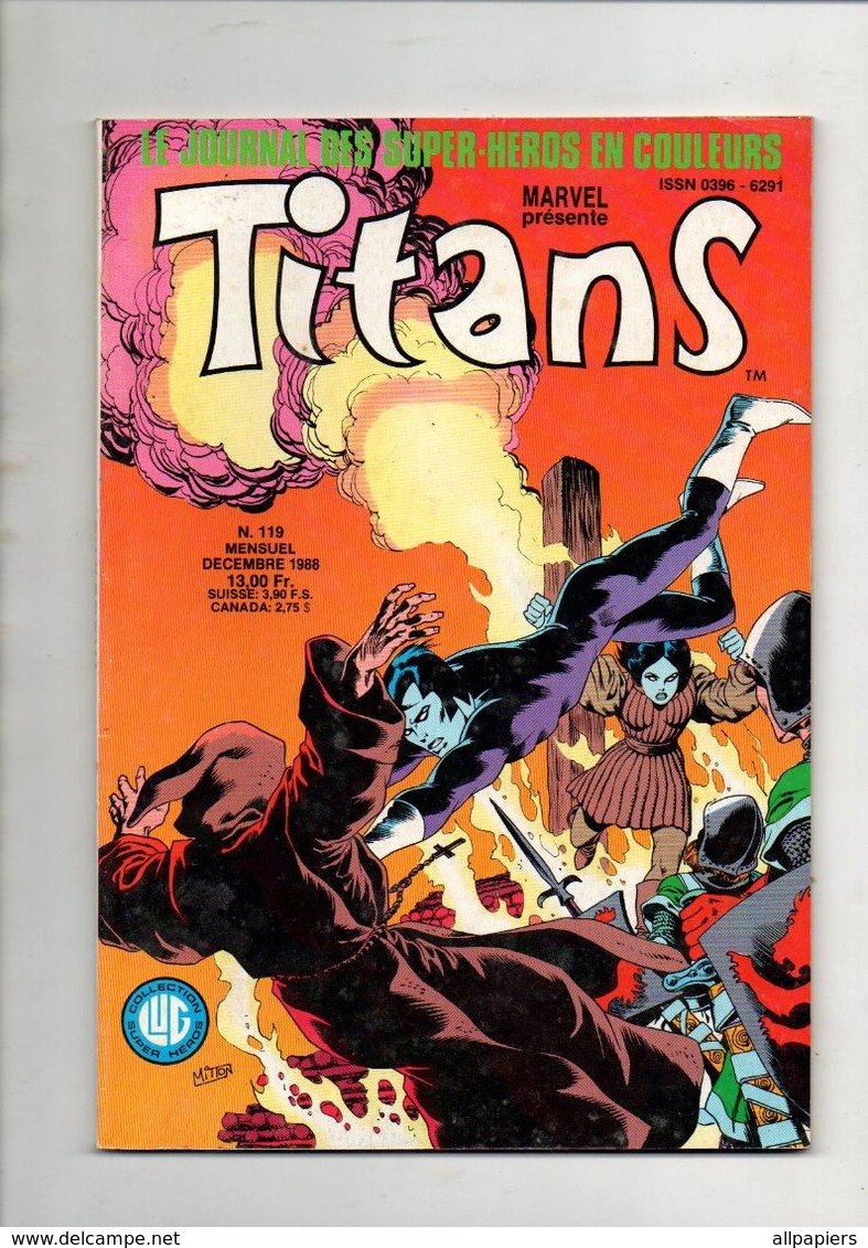 Titans N°119 Les Nouveaux Mutants - Les Vengeurs De La Côte Ouest - Kronos De 1988 - Titans