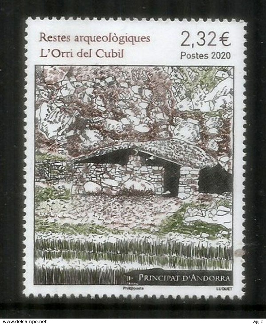 ANDORRA> Fouilles Archéologiques, Cabaña Del Cubil. Archéologie De Haute Montagne. Timbre Neuf ** 2020.Haute Faciale - Unused Stamps