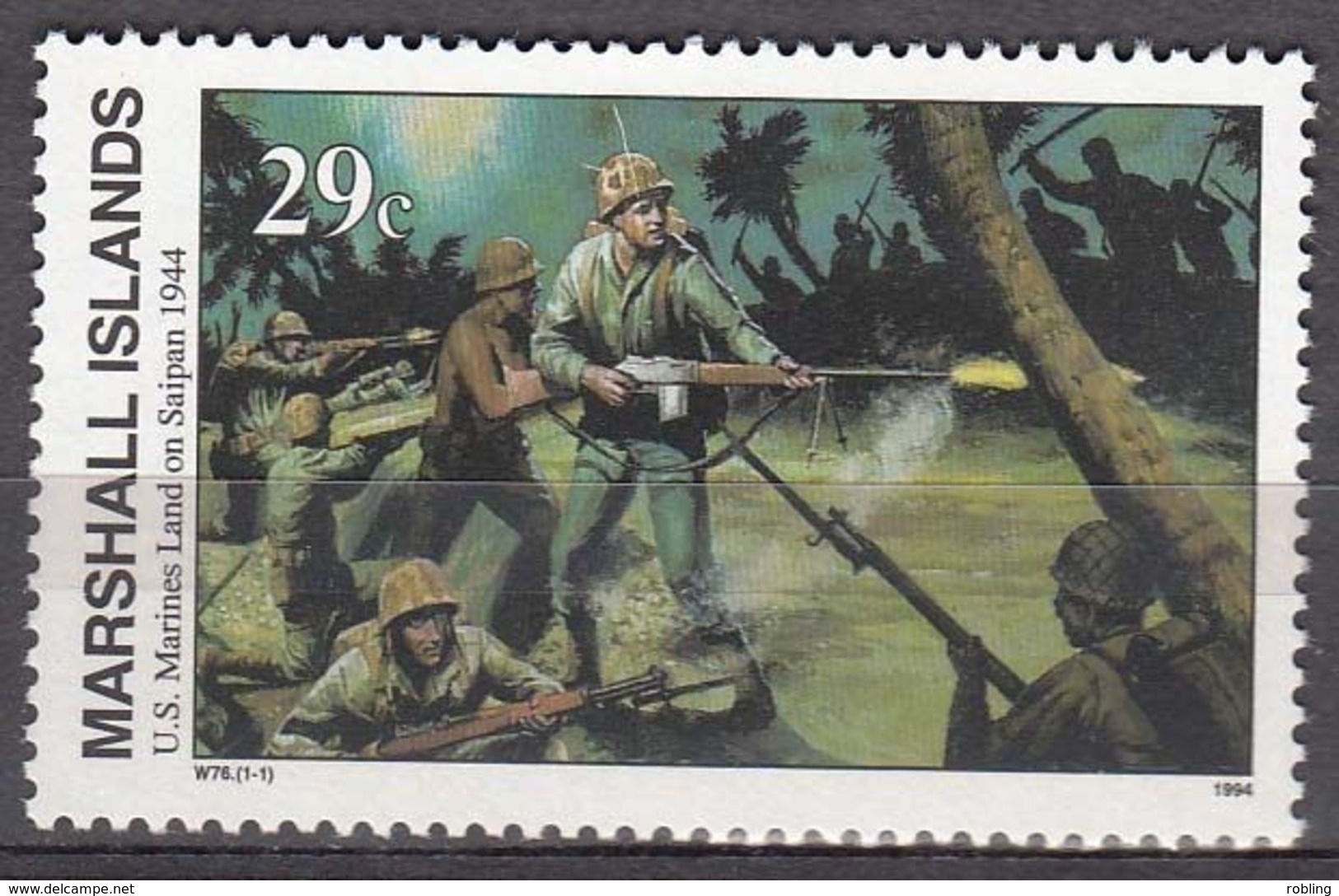 Marshall Islands 1994 WO II U.S.Marines Land On Saipan  1944  Michel 522  MNH 28078 - Marshall