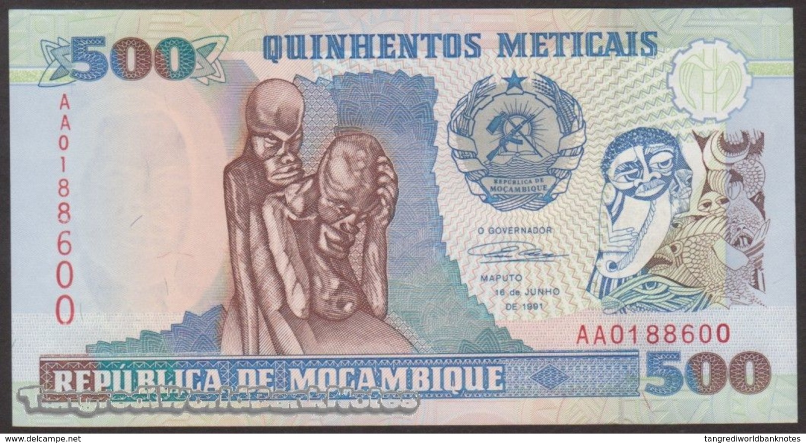 TWN - MOZAMBIQUE 134 - 500 Meticais 16.6.1991 Prefix AA UNC - Moçambique