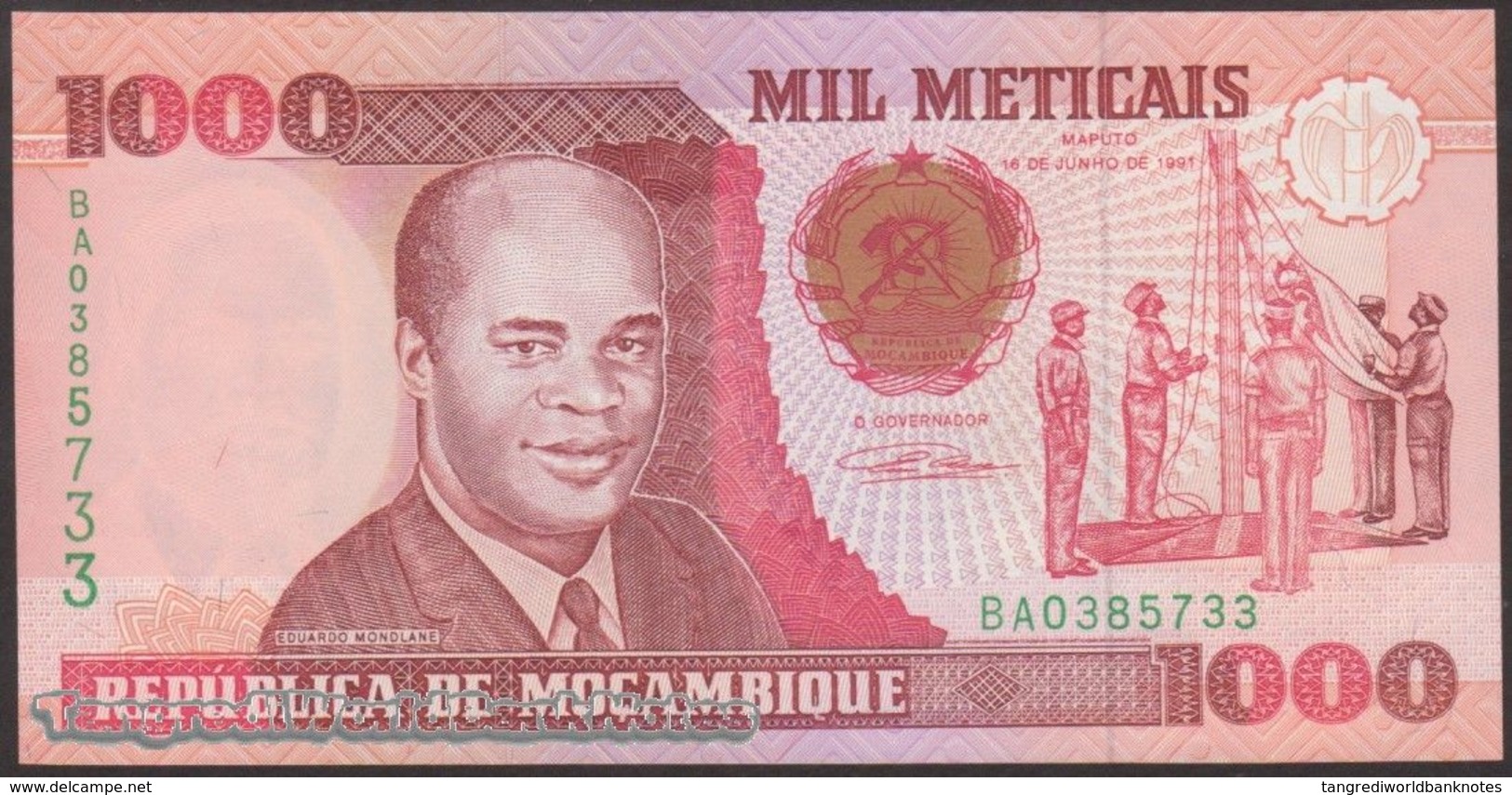 TWN - MOZAMBIQUE 135 - 1000 1.000 Meticais 16.6.1991 Prefix BA UNC - Mozambique