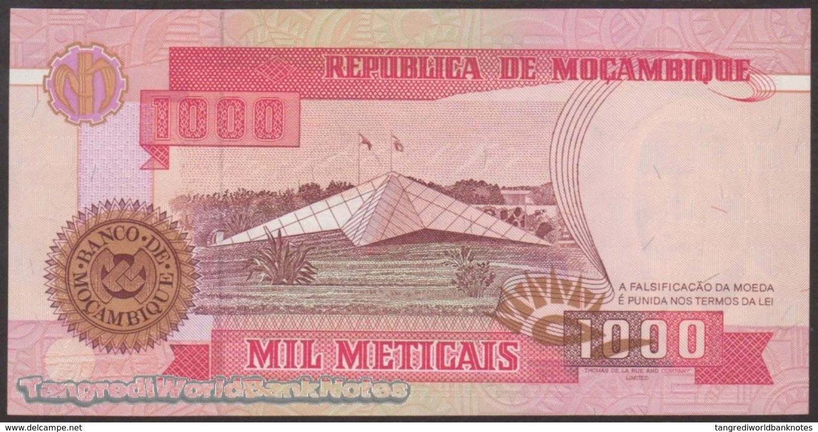 TWN - MOZAMBIQUE 135 - 1000 1.000 Meticais 16.6.1991 Prefix BA UNC - Mozambique