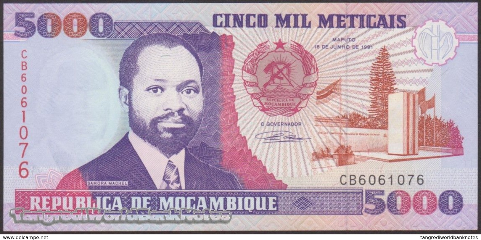 TWN - MOZAMBIQUE 136 - 5000 5.000 Meticais 16.6.1991 Prefix CB UNC - Mozambique