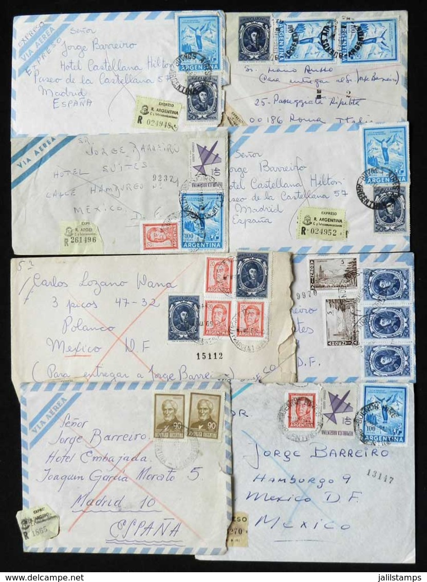 ARGENTINA: 45 Covers Almost All Used In 1969, Most Sent Abroad And With High Postages (air Mail And Registered Or Expres - Lettres & Documents