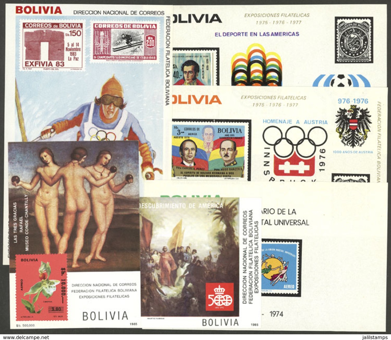 BOLIVIA: 6 Modern And Very Thematic Souvenir Sheets, MNH, Excellent! - Bolivia