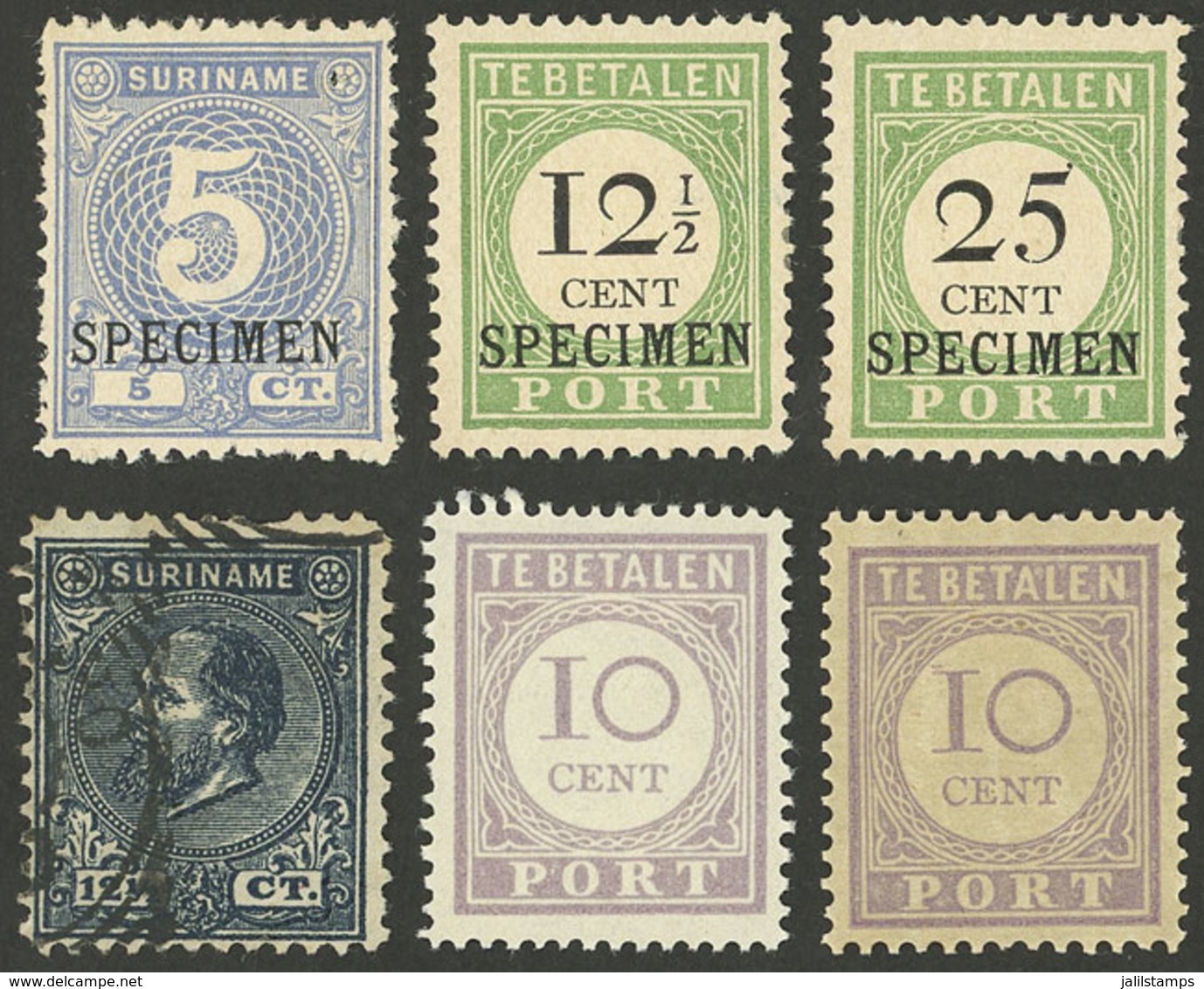 CURACAO + SURINAME: Small Lot Of Interesting Stamps, 3 With SPECIMEN Overprint, Some With Defects, A Couple Of Fine Qual - Surinam