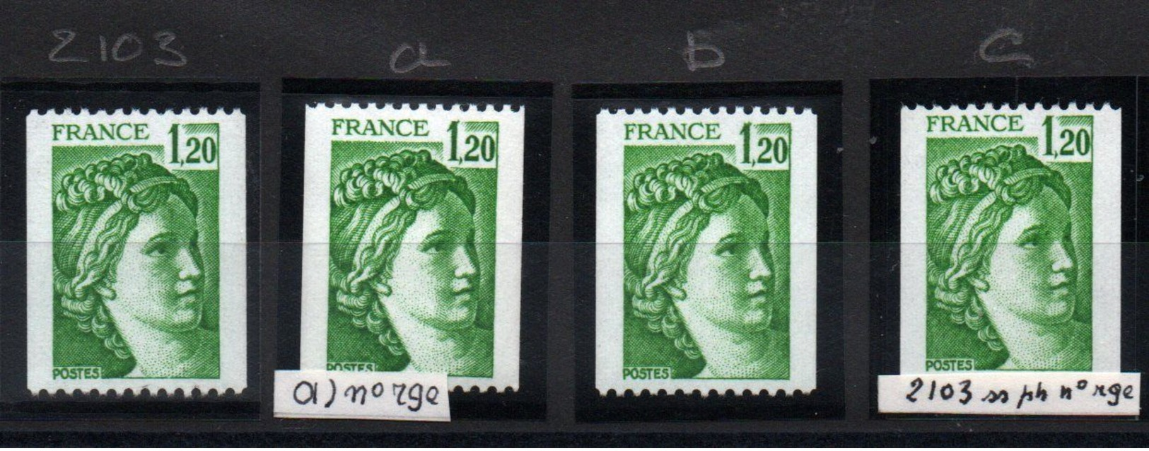 YT N° 2103 - A-b-c - Neufs ** - Cote: 112,80 € - 1977-1981 Sabine Van Gandon