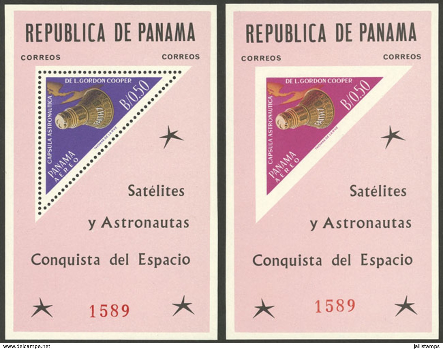 PANAMA: Sc.453Ef, 1964 Space Exploration, Perforated And Imperforate Souvenir Sheets, MNH, VF! - Panama