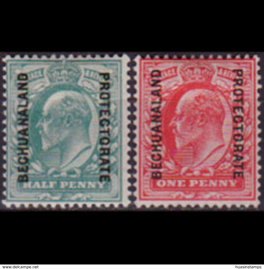 BECHUANALAND 1906 - Scott# 76-7 King Opt. 1/2-1p LH - Altri & Non Classificati