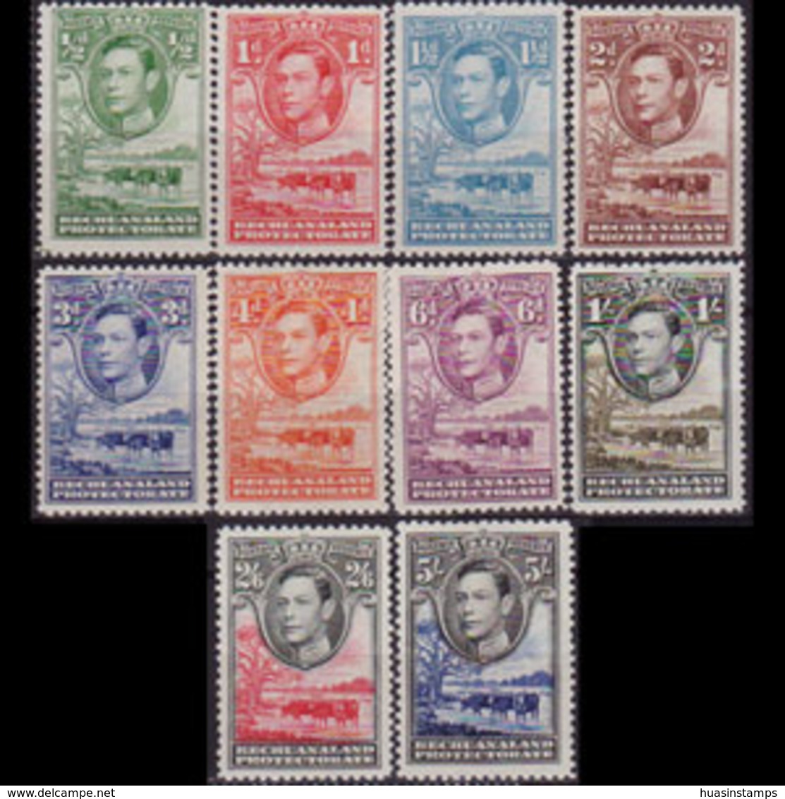 BECHUANALAND 1937 - Scott# 124-35 King VI 1/2p-5s LH - Otros & Sin Clasificación
